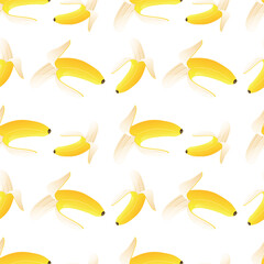 Banana Fruit Emoji Pattern. Plantain Monkey Seamless Background Symbols. Silhouette Emoticon Tropical Food Vector.