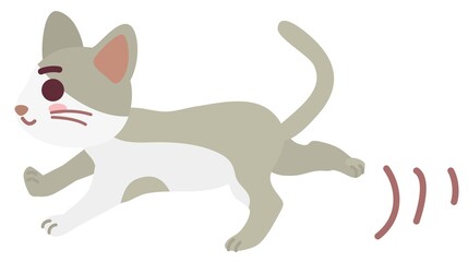 走る猫のイラスト