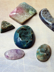 Image of druzy stone in various shape and color. It is kind of natural stone which commonly to use...