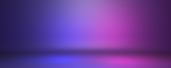 Pink and blue studio background or backdrop 3D room lightbox