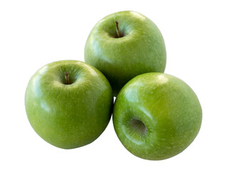 Green sour apple isolated on white background