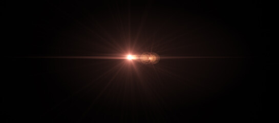 Beautiful digital light flare. Abstract Glowing light effect lens flare on dark background