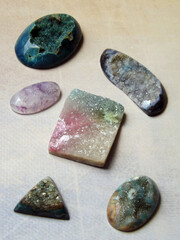 Image of druzy stone in various shape and color. It is kind of natural stone which commonly to use...