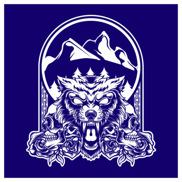 wolf logo illustration