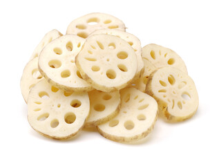 Lotus root on the white background