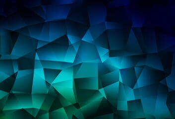 Dark Blue, Green vector shining triangular background.
