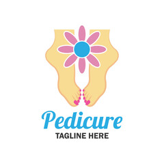 nail salon manicure pedicure logo with text space for your tagline slogan, vector illustration