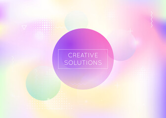 Holographic background with liquid shapes. Dynamic bauhaus gradient with memphis fluid elements.