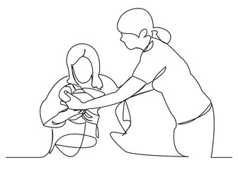 woman with newborn baby