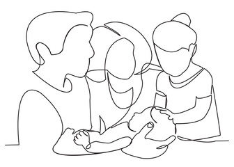 mom dad's daughter and baby