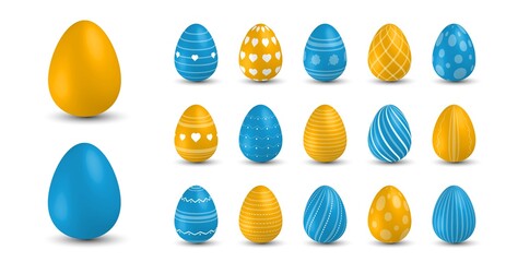 Colored Easter Eggs. 3d easter egg, spring holiday traditional symbol.