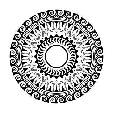 Maori polynesian ethnic circle tattoo shape