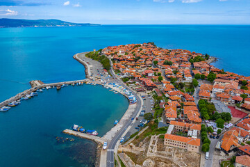 Aerial view of the Bulgarian town Nessebar