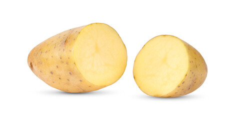 fresh potato on white background