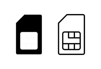 Sim card icon set. dual sim card icon vector