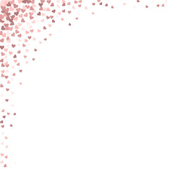 Pink heart love confettis. Valentine's day corner