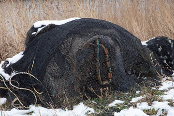 Fishing net in the winter