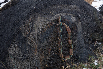 Fishing net in the winter