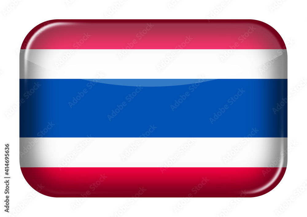 Poster thailand web icon rectangle button with clipping path 3d illustration