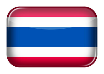 Thailand web icon rectangle button with clipping path 3d illustration