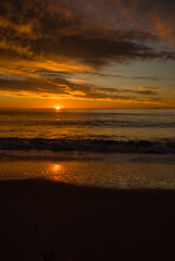 A beautiful sunrise from the shore of the beach