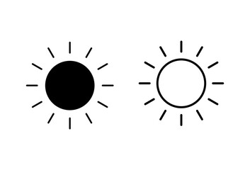 Sun icon set. Brightness Icon vector
