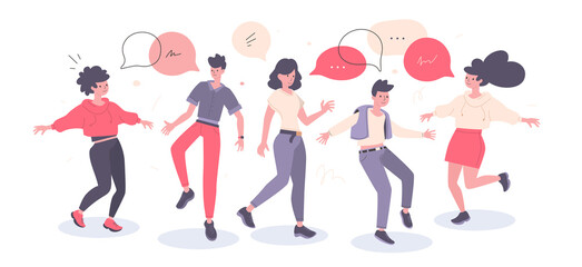 Vector business illustration of communication people team