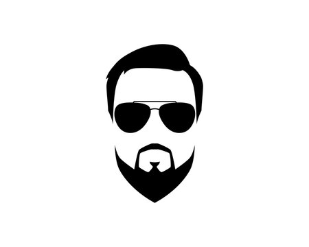 Man with mustache and beard vector logo