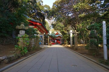 Pathway toward Enoshima Shrine (Hetsunomiya) in Kanagawa prefecture, Japan - 江島神社 参道 神奈川県 日本