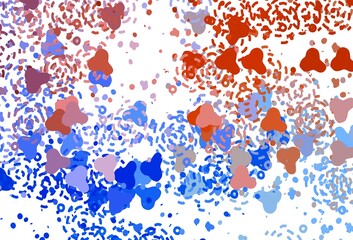 Light Blue, Red vector pattern with random forms.