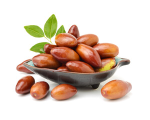 jujube or chinese date on white background