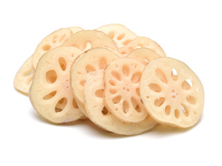 Lotus root on the white background