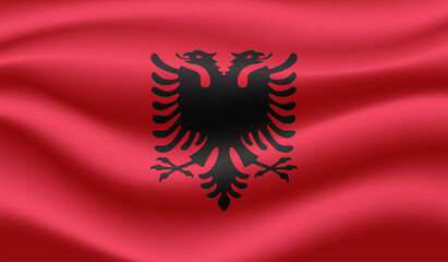 Grunge Albania flag. Albania flag with waving grunge texture.