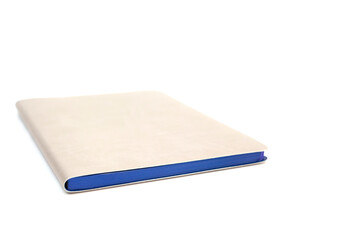 stylish, light-colored notepad on a white background