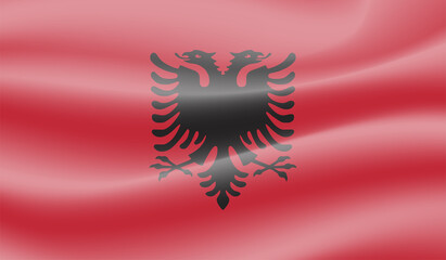Grunge Albania flag. Albania flag with waving grunge texture.