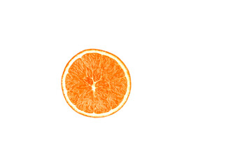 bright round grapefruit slice on white background