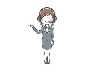 日本人女性オペレーターのイラスト