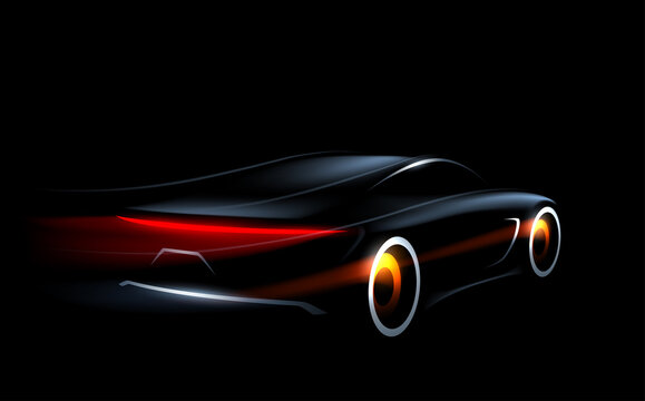 Car silhouette with light and motion effect