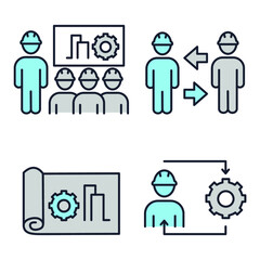 Set of Engineering People icon. People Teamwork Engineering pack symbol template for graphic and web design collection logo vector illustration