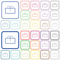 Rear window washer outlined flat color icons