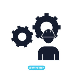 Engineering People icon. People Teamwork Engineering symbol template for graphic and web design collection logo vector illustration