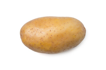 Young potato isolated on white background.