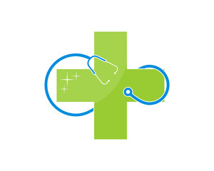 Medical symbol with stethoscope surround