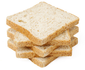 Fresh delicious whole wheat bread isolated on a white background.