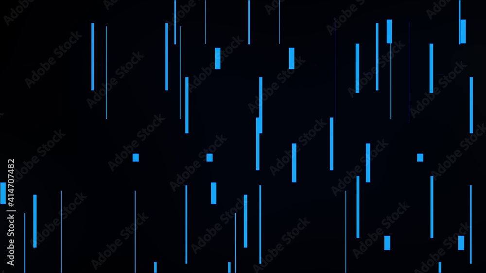Poster computer generated fast short shapes lines. 3d rendering of the many vertical rays. chaotic backdrop