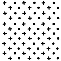 Seamless dot pattern and cross background. Dot and cross pattern. Suitable for backgrounds, wallpapers, fabrics and others