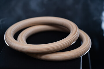 Gymnastic Rings isolated on black background