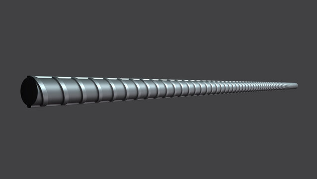 3d illustration of tmt steel bar
