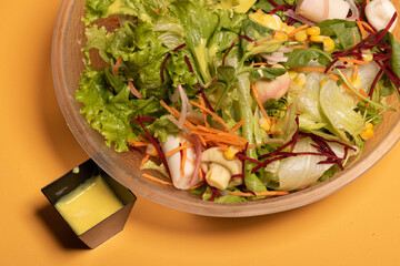 Healthy and light meal: mixed salad