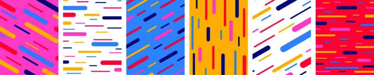 Colorful background design set. Pop art bright colors vector design